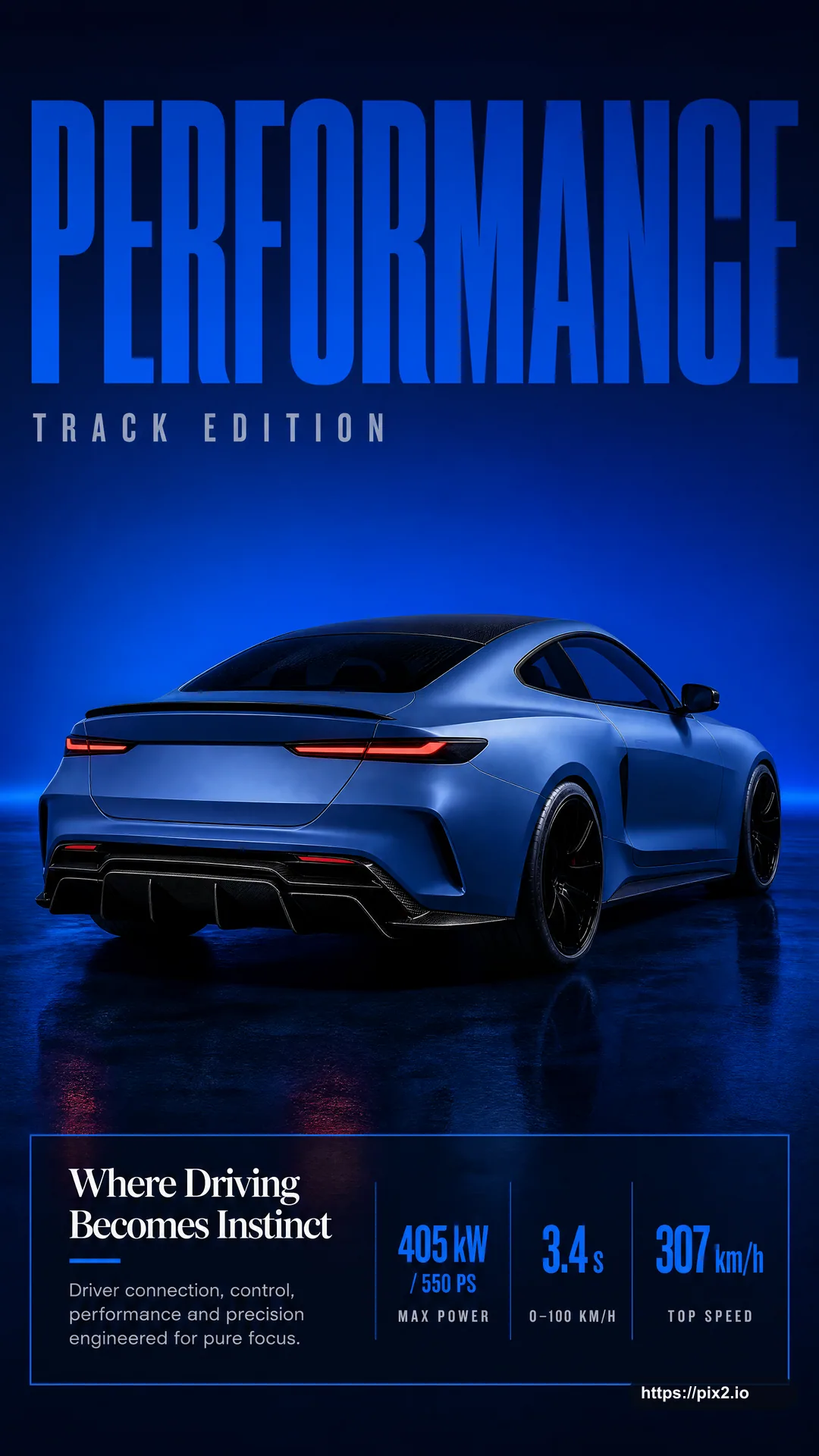 ブランド中立の高性能クーペ ソーシャルポスター