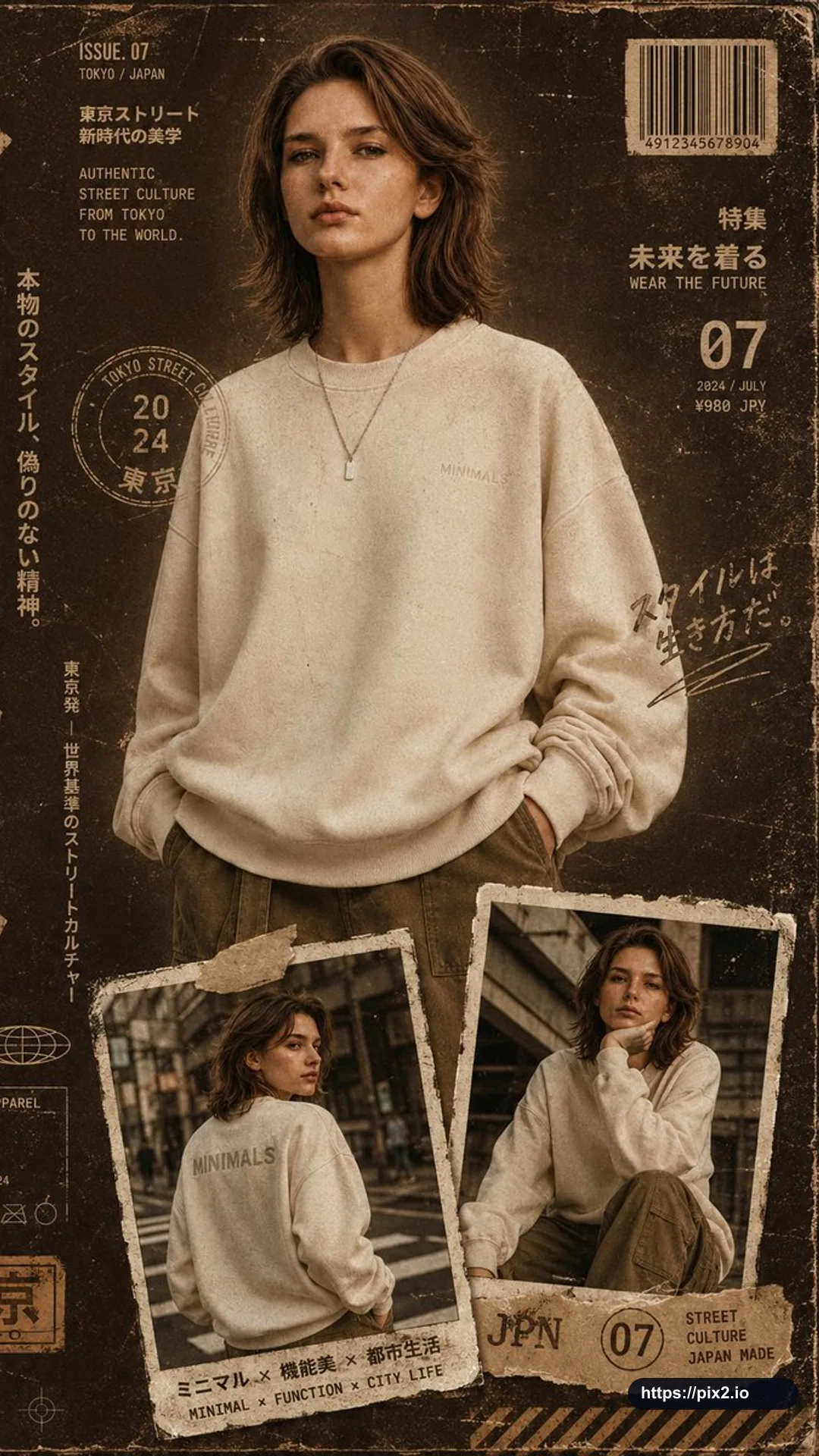 ストリートウェア雑誌カバーポートレート