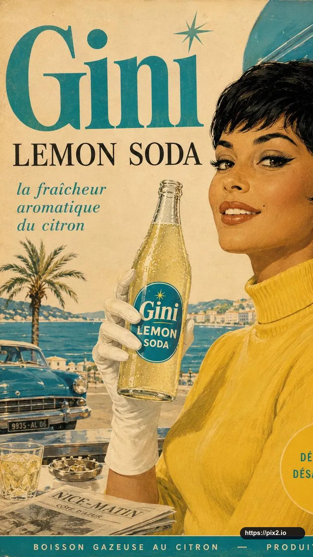 ヴィンテージ1960年代飲料広告ポスター