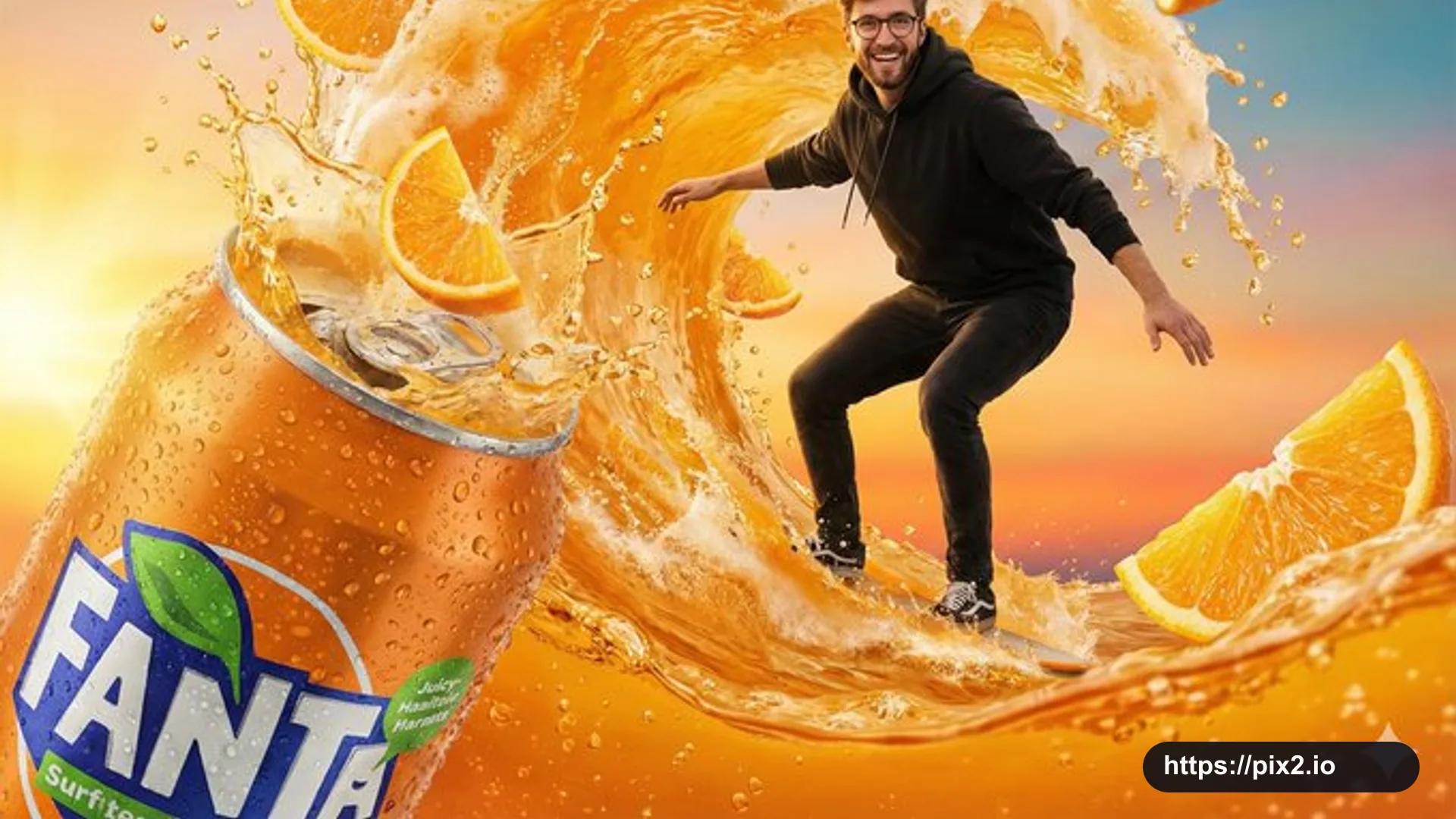 オレンジソーダ波のサーファー